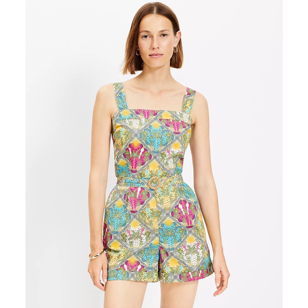 Loft Palm Tree Print Romper